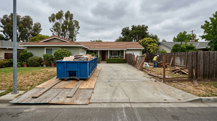 20 yard roll-off dumpster delivered to a driveway