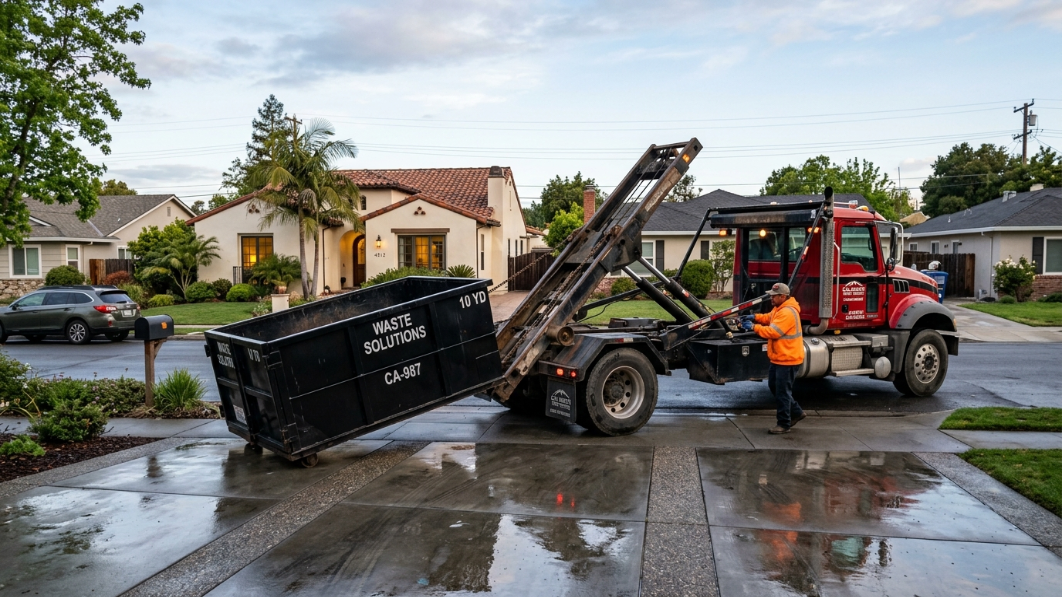 roll-off dumpster delivery for a dumpster rental bathroom remodel size cost project in Concord CA