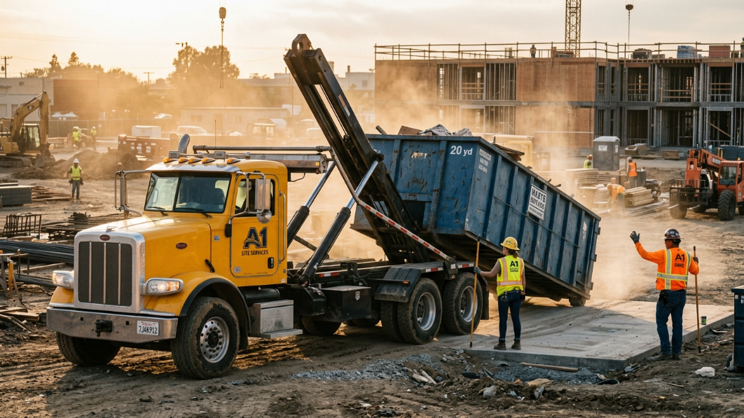 reliable dumpster rental company delivering a roll-off dumpster
